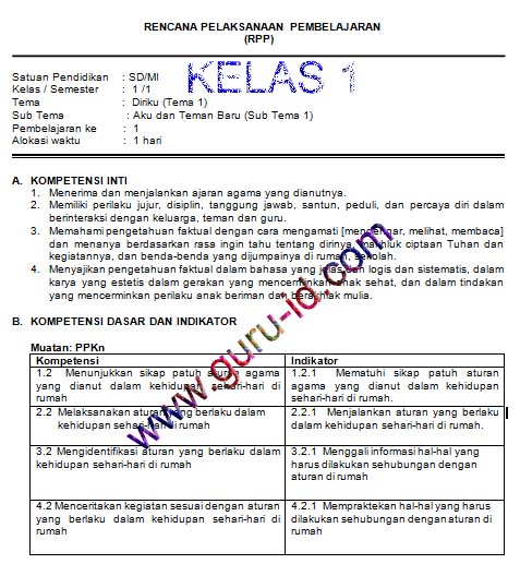 Detail Contoh Rpp Kelas 1 Nomer 27