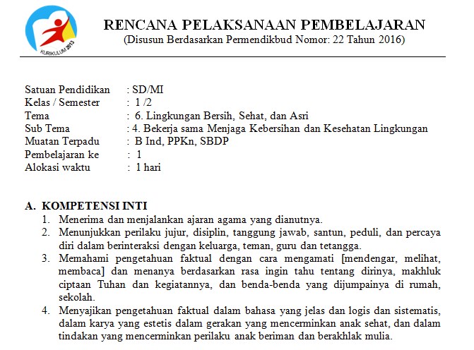 Download Contoh Rpp Kelas 1 Nomer 44