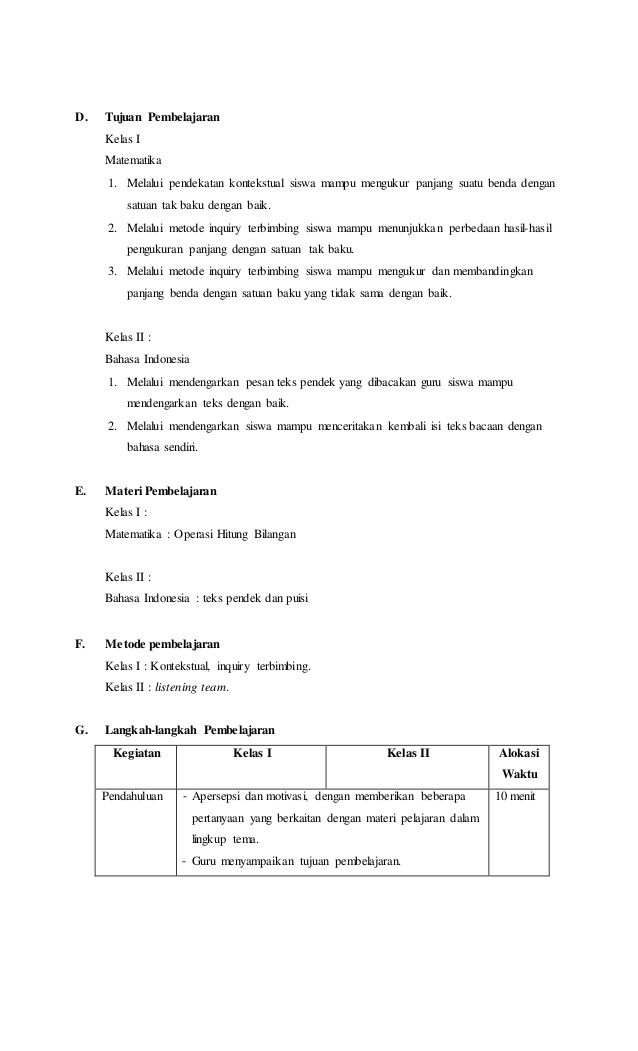 Detail Contoh Rpp Kelas Rangkap Nomer 4