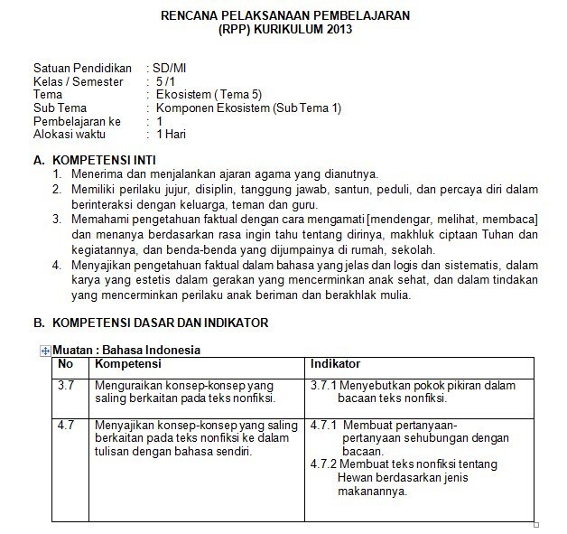 Detail Contoh Rpp Kurikulum 2013 Nomer 43