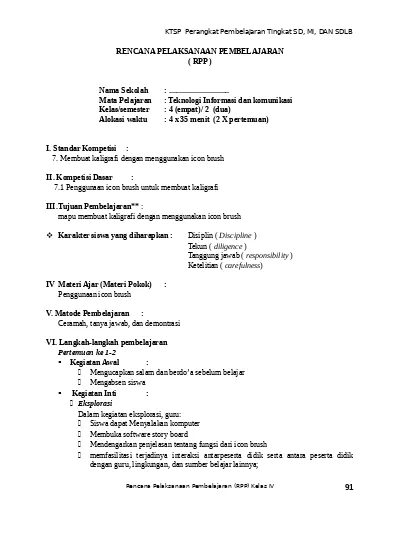 Detail Contoh Rpp Pai Sd Nomer 49
