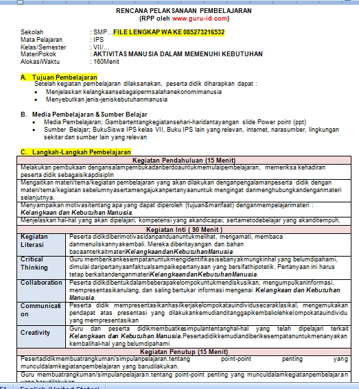 Detail Contoh Rpp Pai Smp 1 Lembar Nomer 33