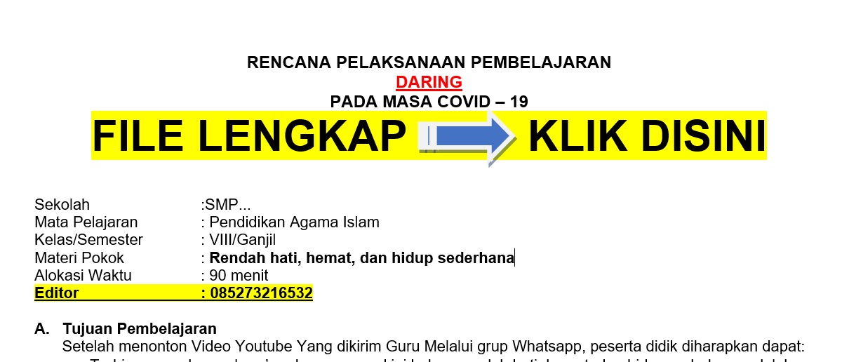 Detail Contoh Rpp Pai Smp 1 Lembar Nomer 38