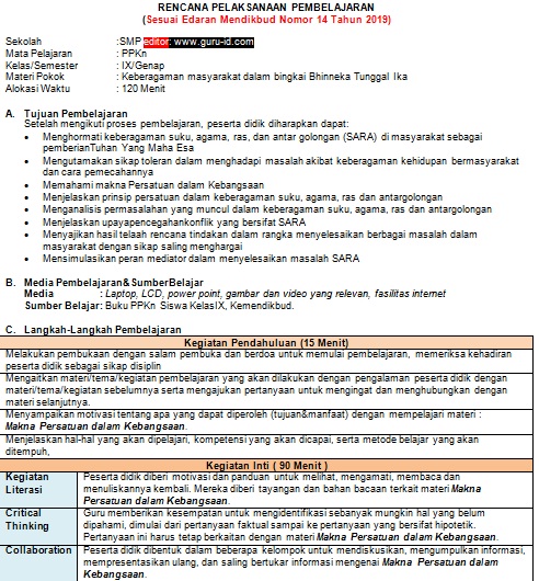 Detail Contoh Rpp Pai Smp 1 Lembar Nomer 41