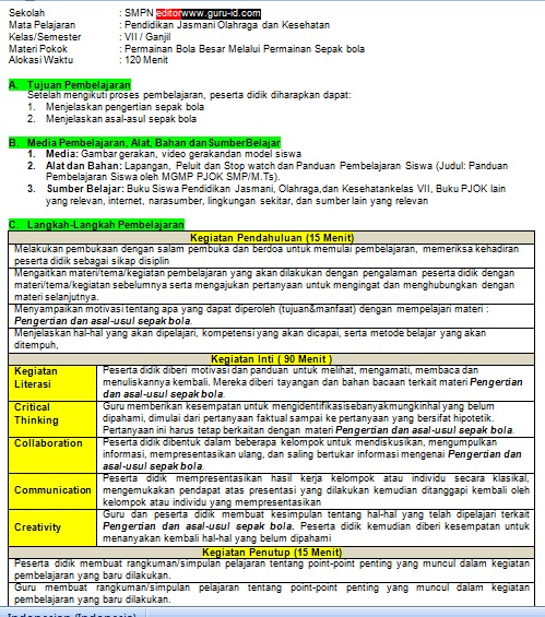 Detail Contoh Rpp Pai Smp 1 Lembar Nomer 43