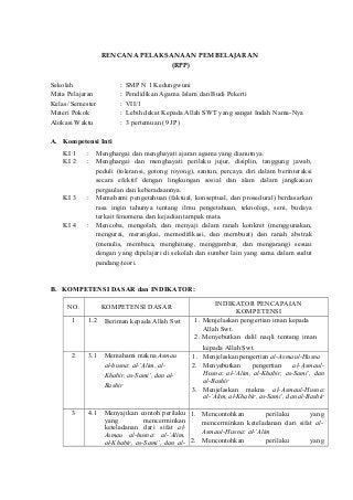 Detail Contoh Rpp Pai Smp 1 Lembar Nomer 45