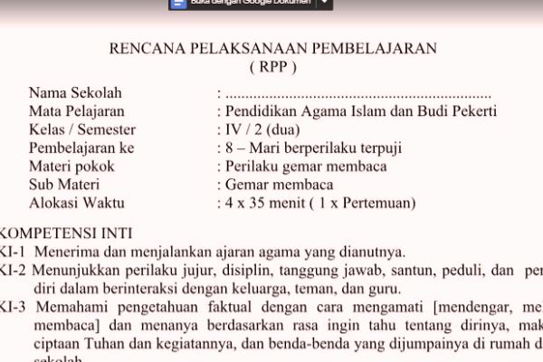 Detail Contoh Rpp Pai Smp 1 Lembar Nomer 51