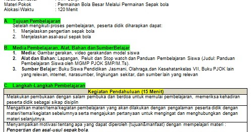 Detail Contoh Rpp Penjas Nomer 36