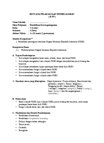 Detail Contoh Rpp Pkn Nomer 22