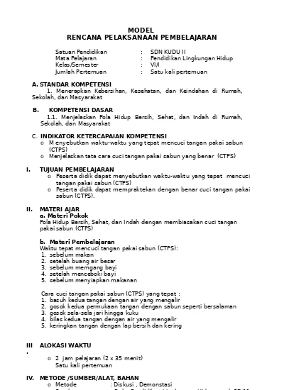 Detail Contoh Rpp Sd Nomer 34