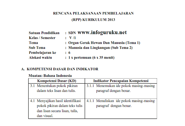 Detail Contoh Rpp Sd Kurikulum 2013 Nomer 29