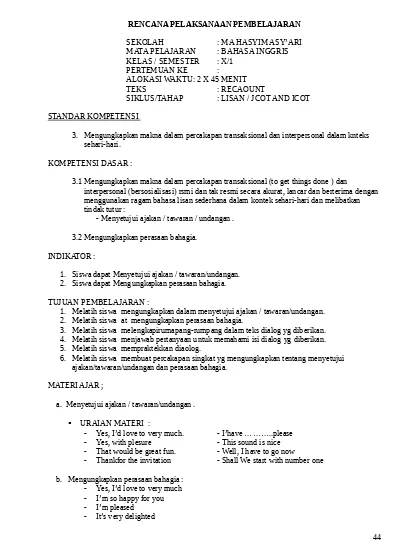 Detail Contoh Rpp Sma Nomer 36