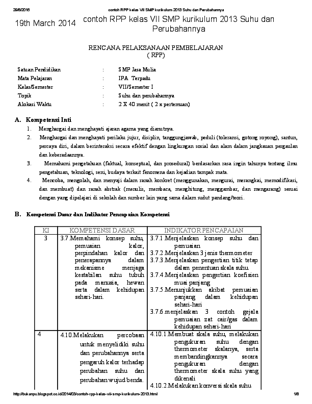 Detail Contoh Rpp Smp Nomer 19