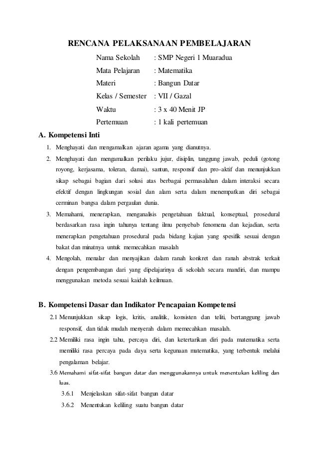 Detail Contoh Rpp Smp Nomer 3