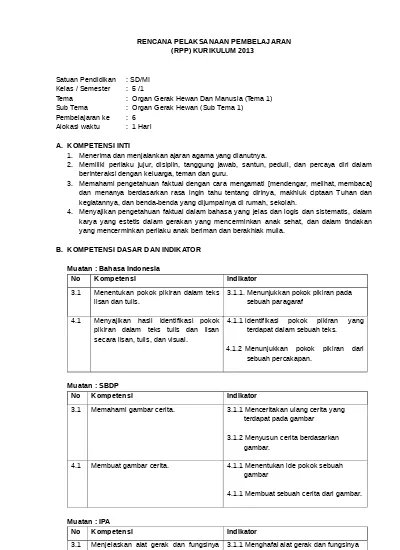 Detail Contoh Rpp Tematik Nomer 40