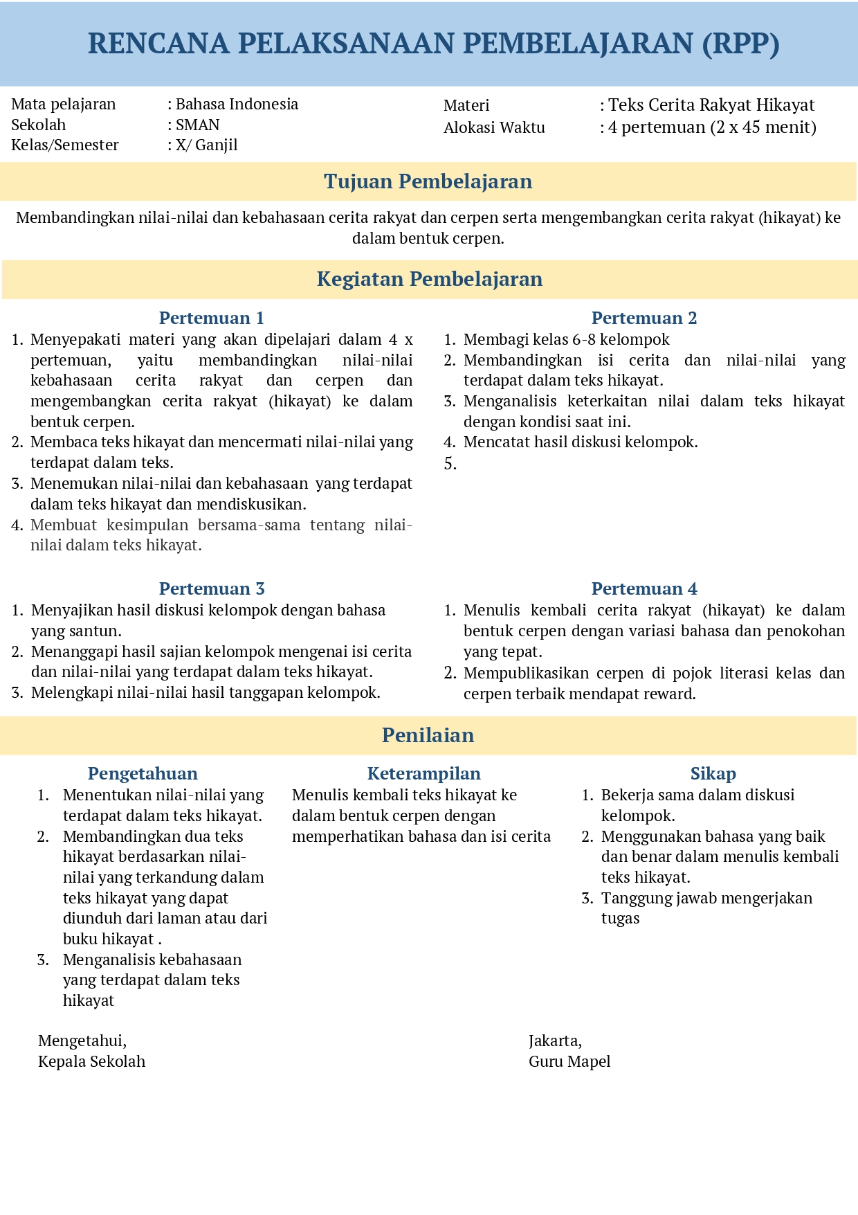 Detail Contoh Rpp Terbaru Nomer 16