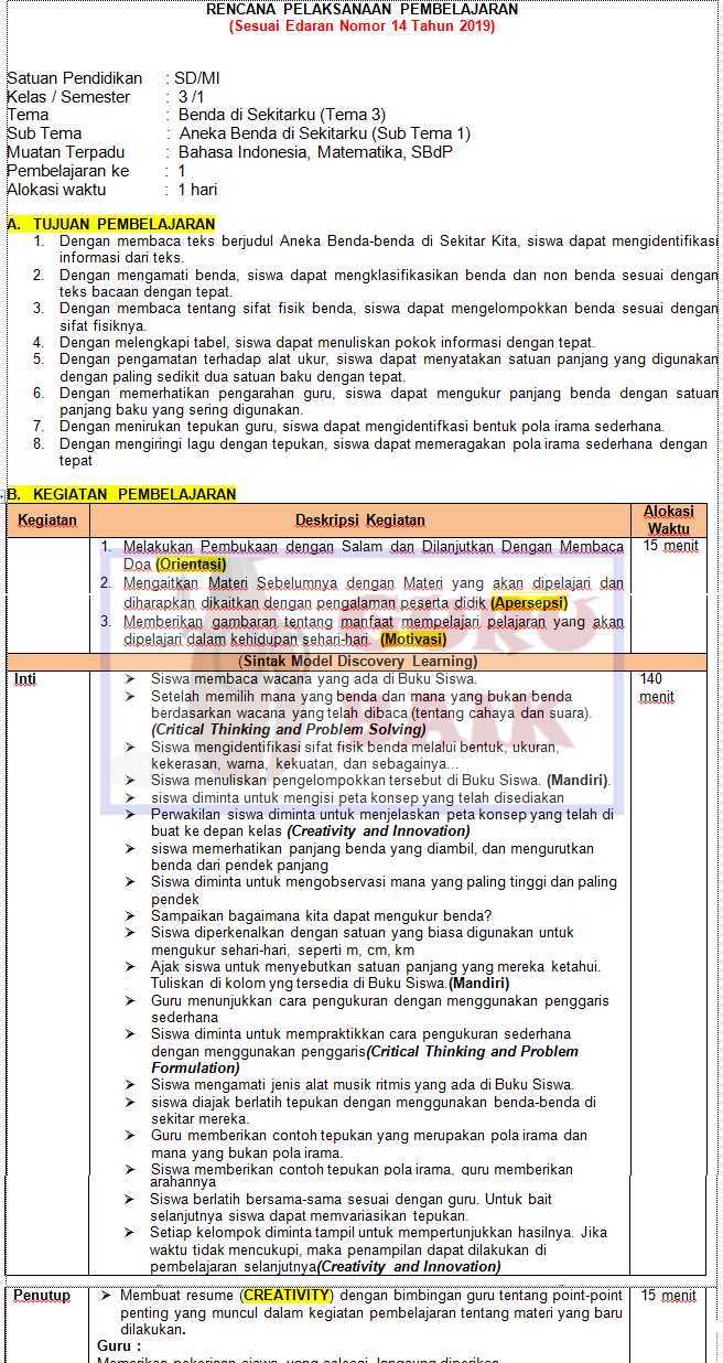 Detail Contoh Rpp Terbaru Nomer 22