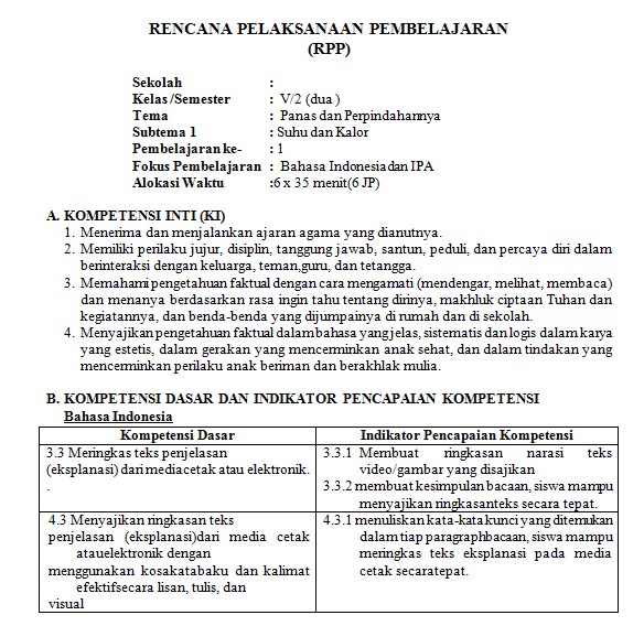 Detail Contoh Rpp Terpadu Nomer 47