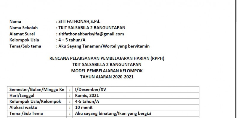 Detail Contoh Rpp Tk Nomer 4