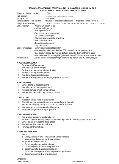 Detail Contoh Rppm Tema Rekreasi Nomer 27
