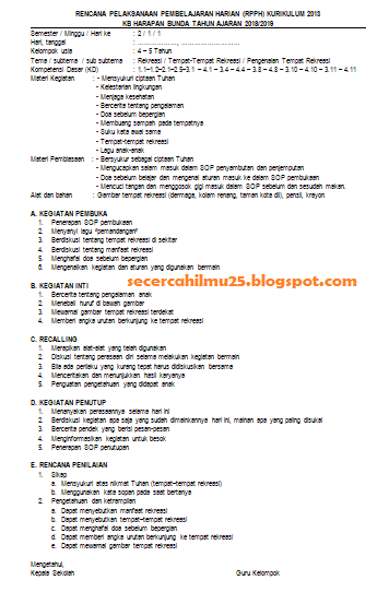 Detail Contoh Rppm Tema Rekreasi Nomer 7