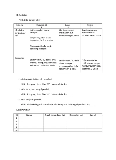 Detail Contoh Rubrik Penilaian Nomer 41