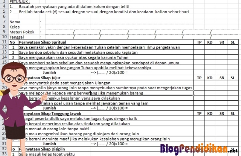 Detail Contoh Rubrik Penilaian Sikap Nomer 56