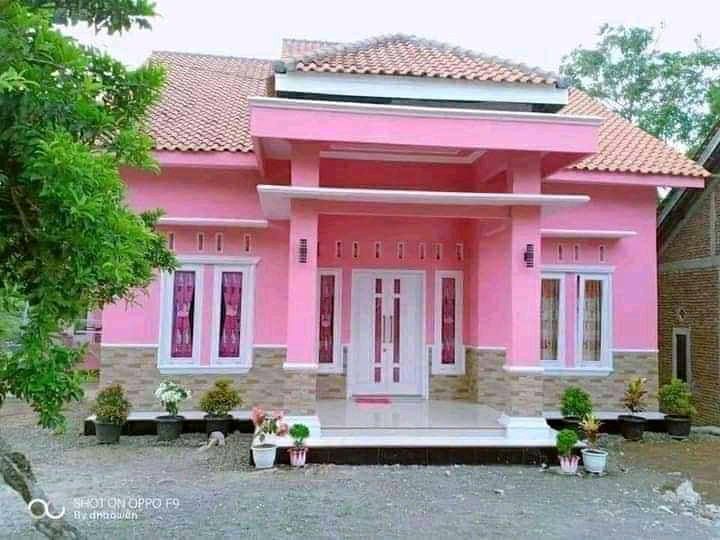 Contoh Rumah Warna Pink 57+ Koleksi Gambar