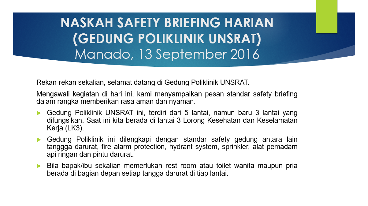 Detail Contoh Safety Talk Harian Nomer 25