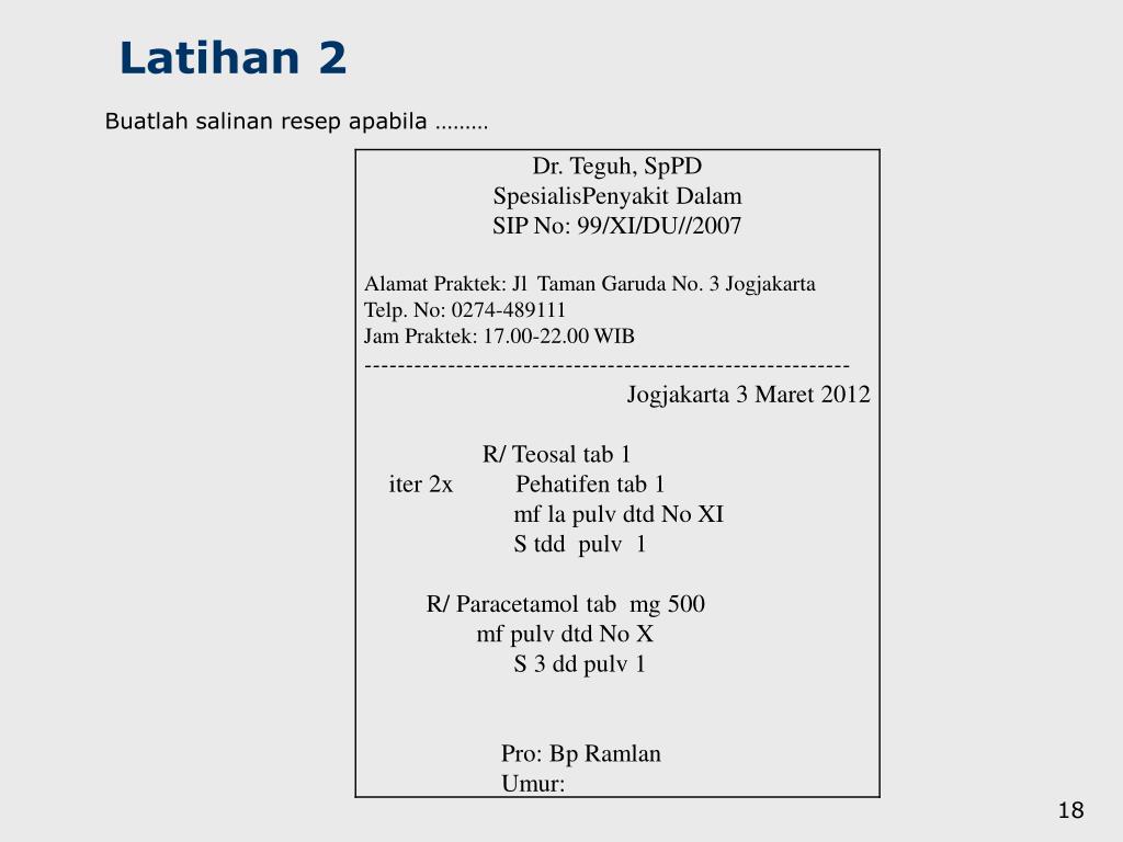 Detail Contoh Salinan Resep Nomer 13