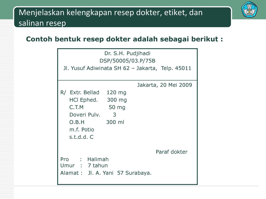 Detail Contoh Salinan Resep Nomer 23