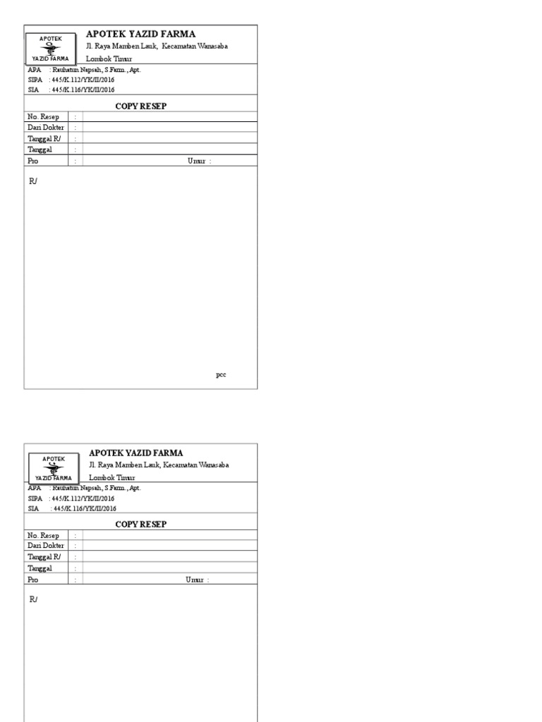 Detail Contoh Salinan Resep Nomer 26