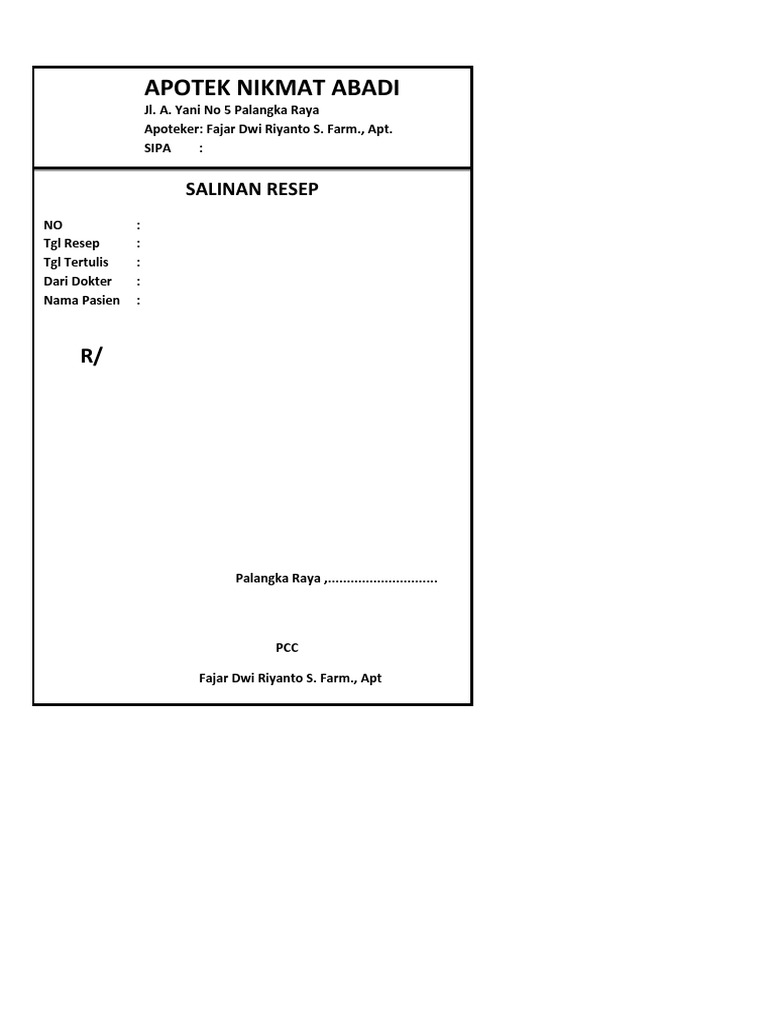 Detail Contoh Salinan Resep Nomer 30