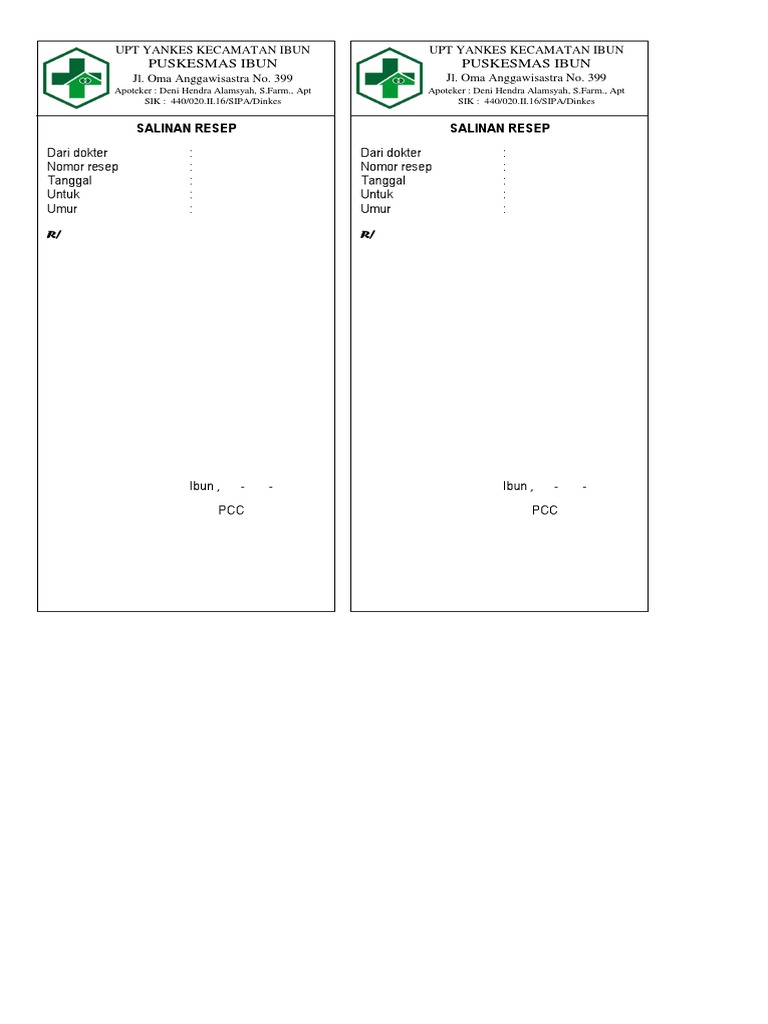 Detail Contoh Salinan Resep Nomer 32