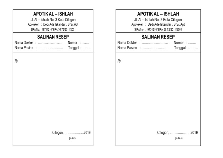 Detail Contoh Salinan Resep Nomer 46