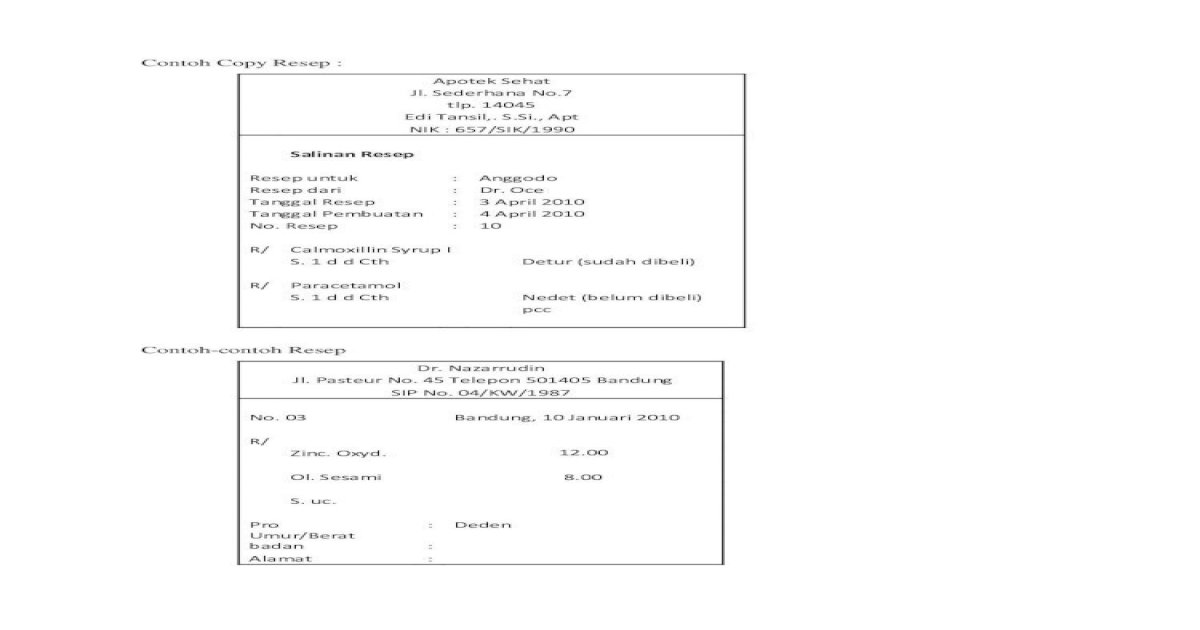 Detail Contoh Salinan Resep Nomer 53