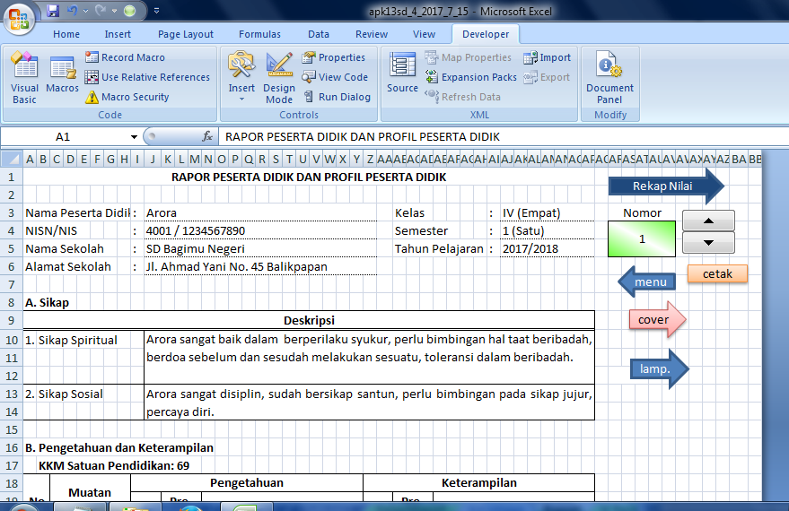 Detail Contoh Saran Dalam Raport Sd Kurikulum 2013 Nomer 24