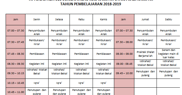 Detail Contoh Schedule Harian Nomer 48