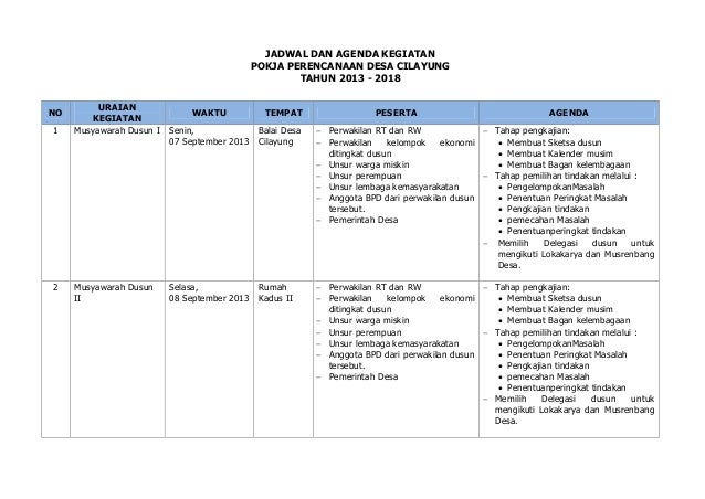 Detail Contoh Schedule Kegiatan Nomer 9