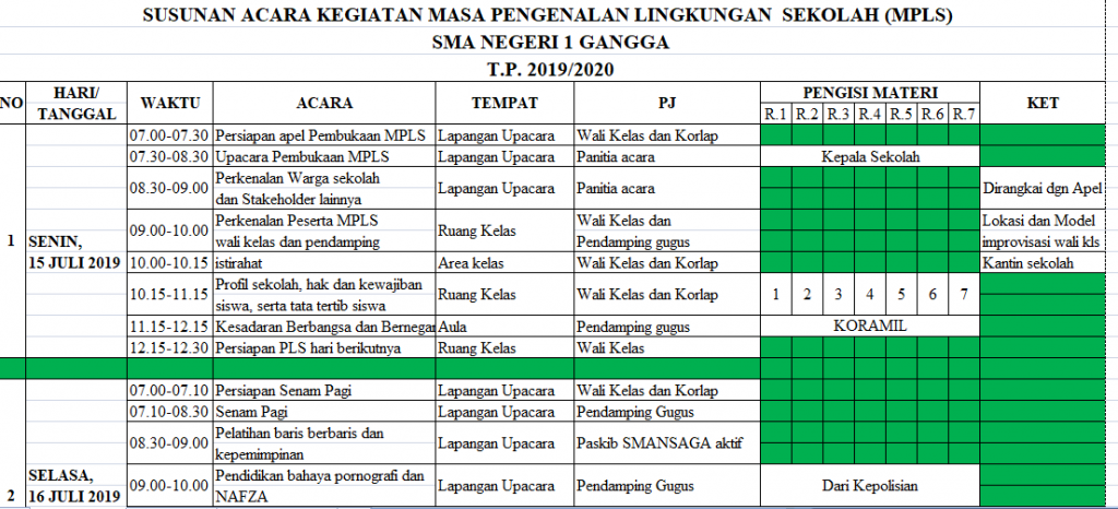 Detail Contoh Schedule Kegiatan Nomer 25