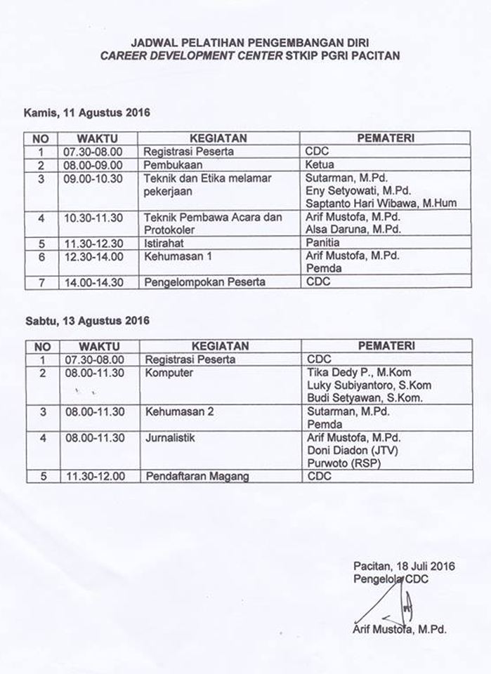 Detail Contoh Schedule Kegiatan Nomer 30