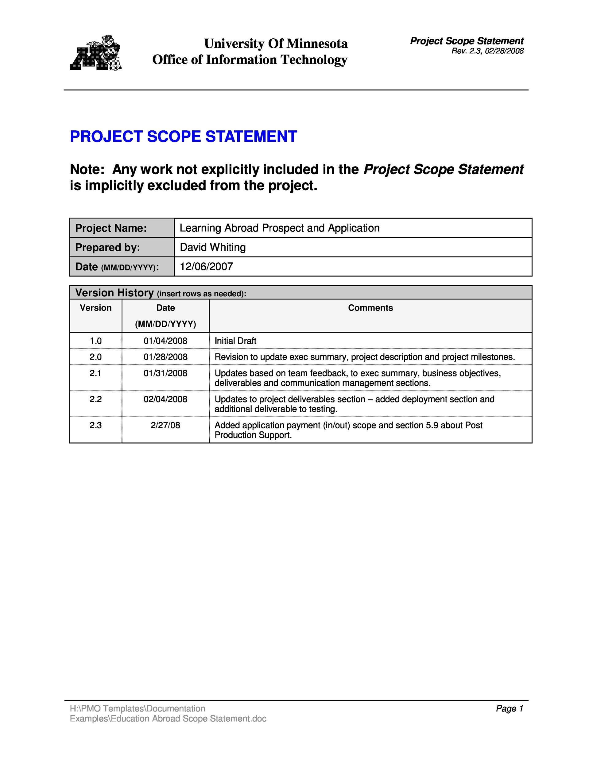 Detail Contoh Scope Of Work Nomer 30