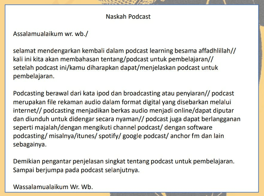 Detail Contoh Script Podcast Nomer 19