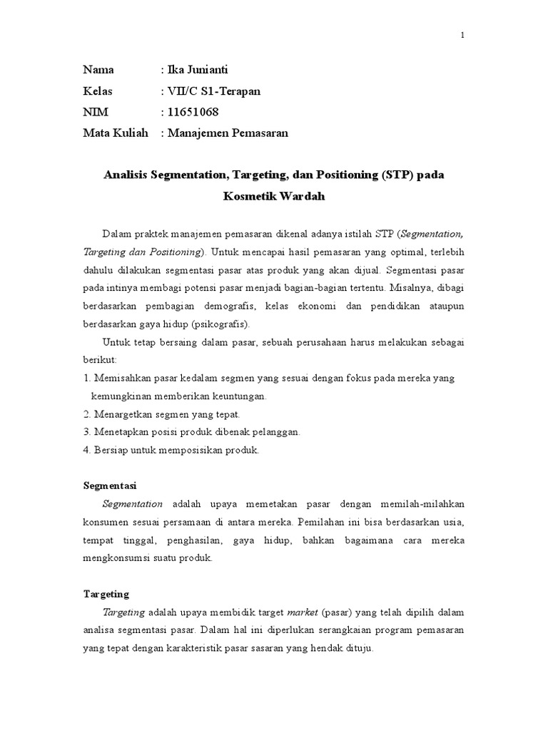 Detail Contoh Segmenting Targeting Positioning Nomer 35
