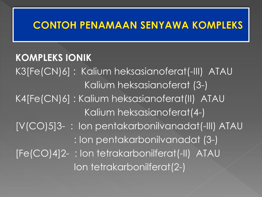 Detail Contoh Senyawa Kompleks Nomer 15