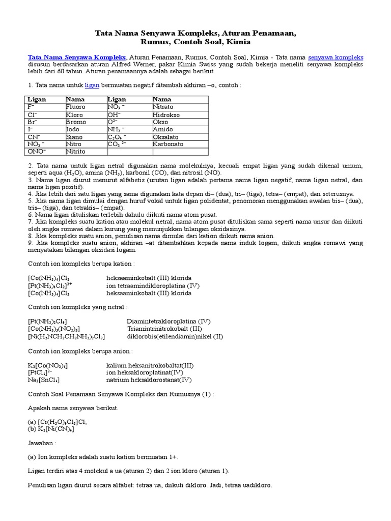 Detail Contoh Senyawa Kompleks Nomer 51