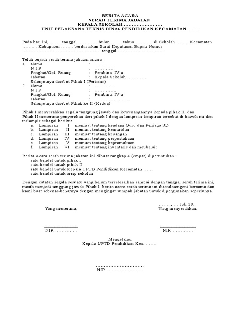 Detail Contoh Serah Terima Jabatan Nomer 23