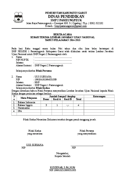 Detail Contoh Serah Terima Jabatan Nomer 31