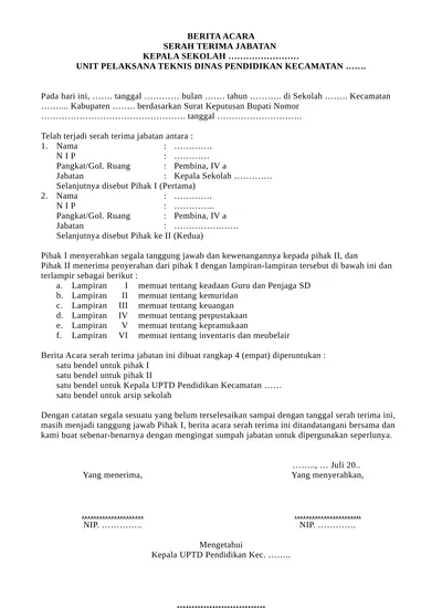 Detail Contoh Serah Terima Jabatan Nomer 7