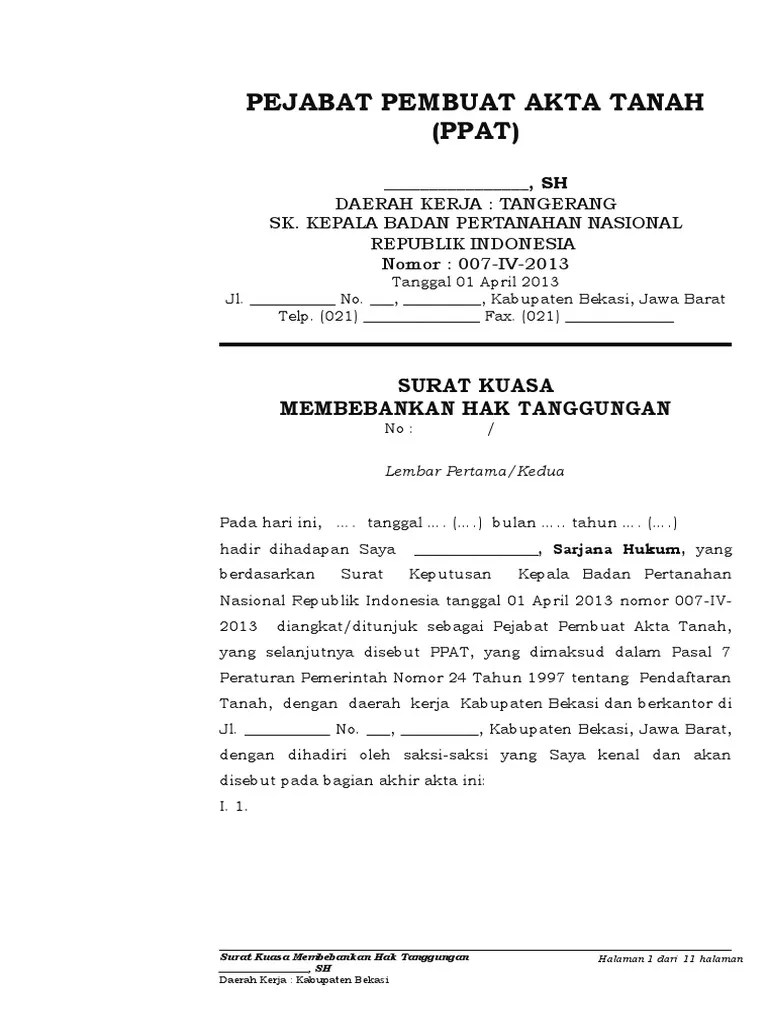 Detail Contoh Sertifikat Hak Tanggungan Nomer 29